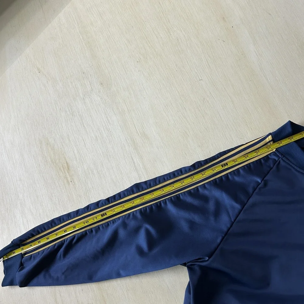 Vintage Ektelon Track Jacket Mens Large Blue Full Zip Striped Warm-Up Athletic